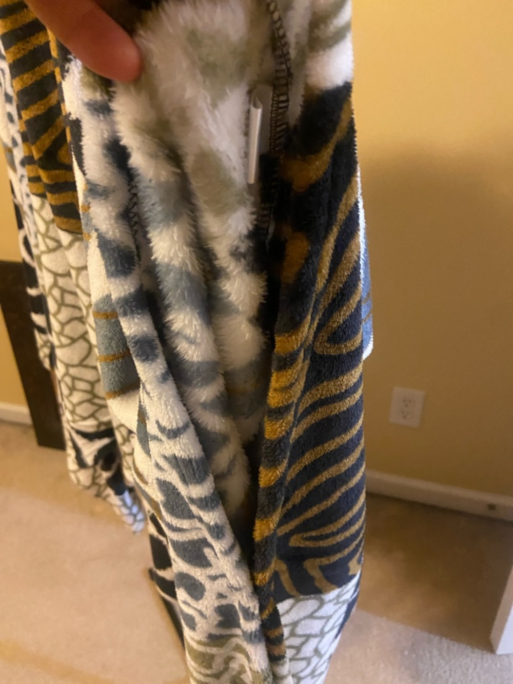 Coco + Carmen Fuzzy Hooded Piece - Black, Yellow, Gray - Picture 8 of 8